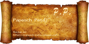 Papesch Pető névjegykártya